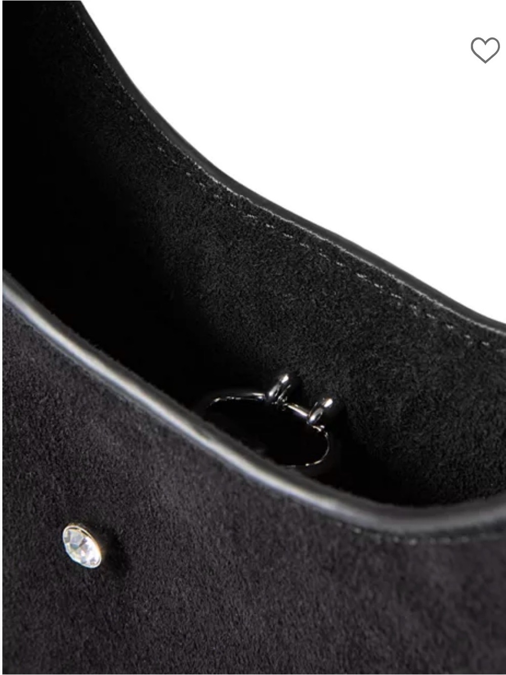 Veronica Beard Black Suede Shoulder Bag with Crystal Embellishments - Picture 12 of 13